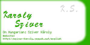 karoly sziver business card